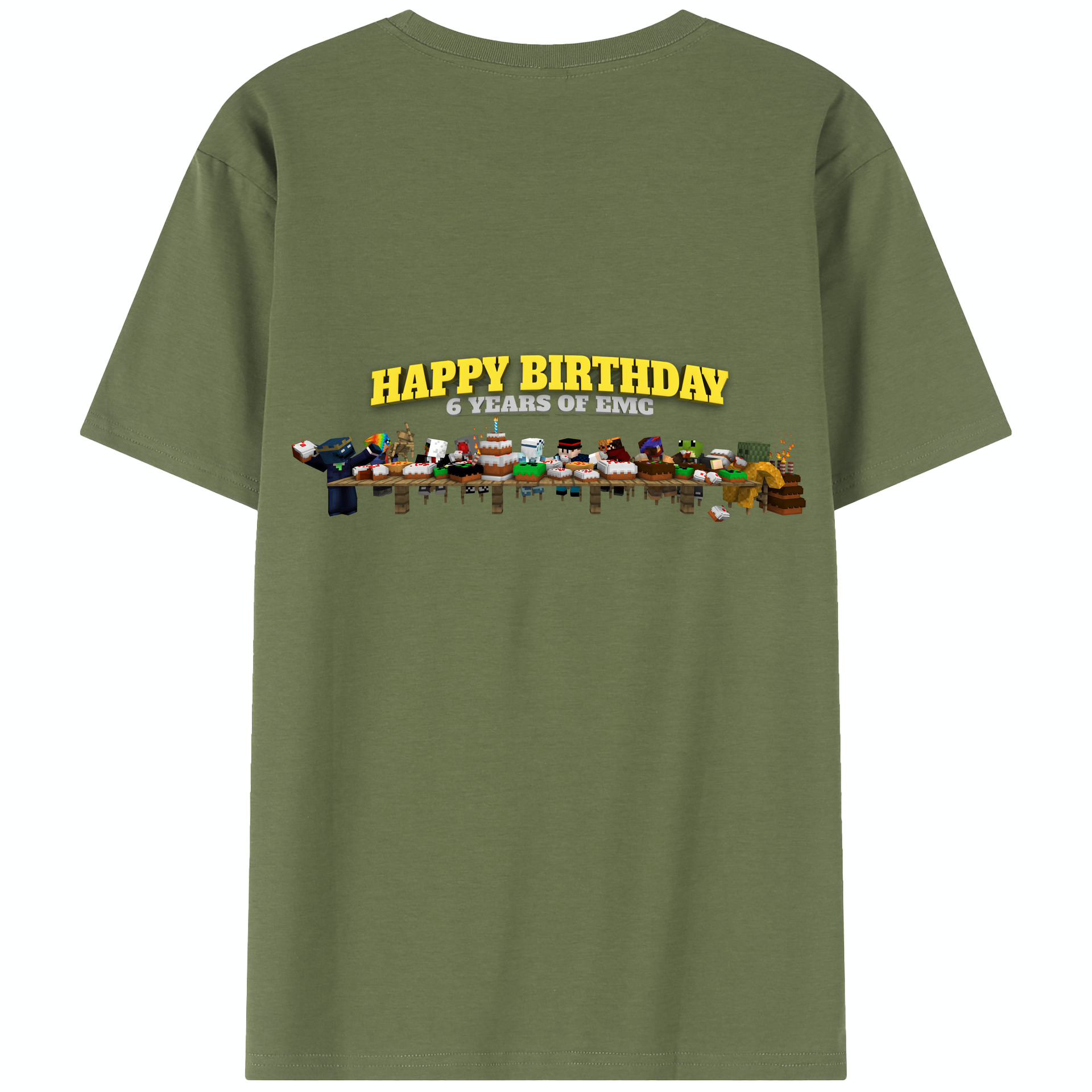 （画像用） マインクラフト ブロックの世界 Minecraft MC Block world 綿100％半袖Tシャツ（背面プリント）
